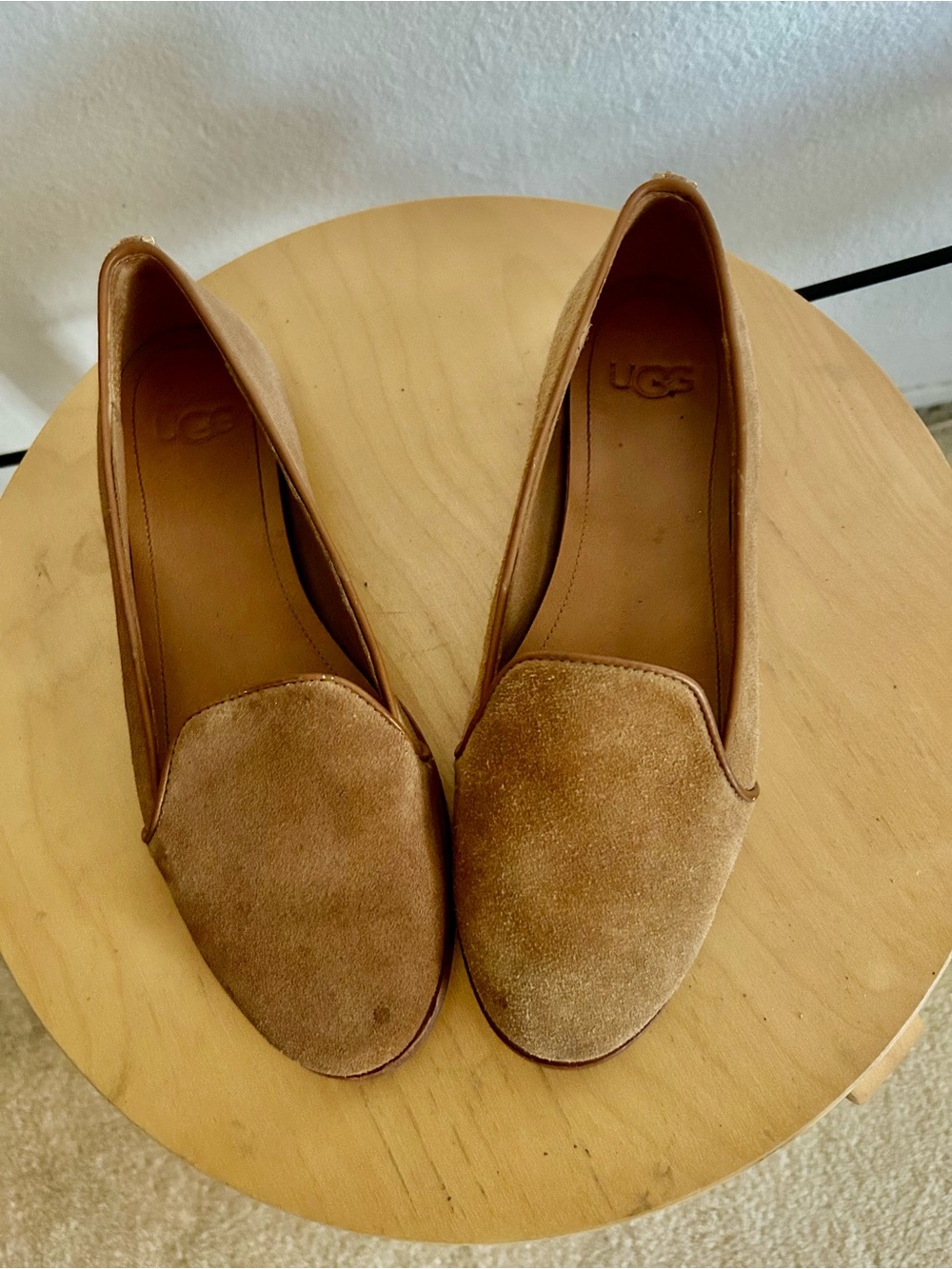 UGG Women's Tan Suede Slip-On Loafers